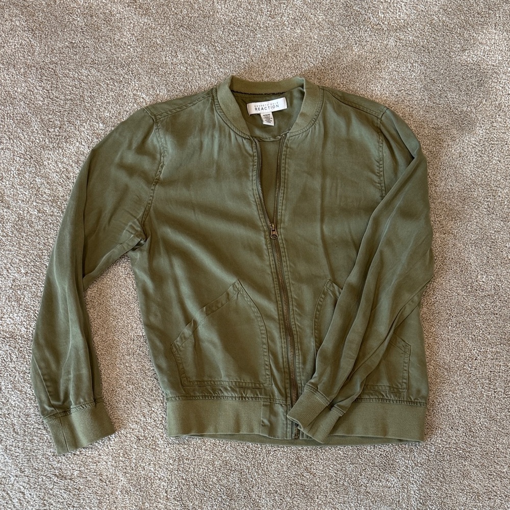 Kenneth Cole Reaction Olive Bomber Jacket
